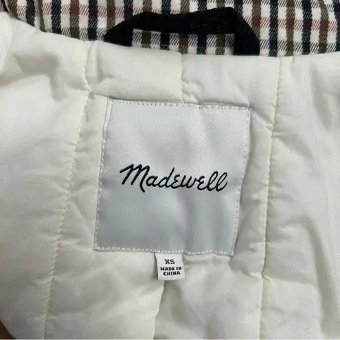 Madewell  Jacket Winter Coat Womens Size XS Plaid Padded Quilted Puff Academia