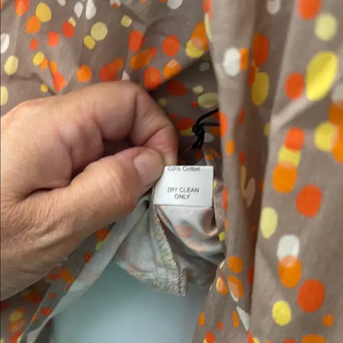 Bailey 44 Prica Tan Brown Polka Dot abstract Blouse tie waist NWT office fall