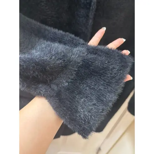 J. McLaughlin SOFT BLACK Button Front Stadium Coat Size M Trench