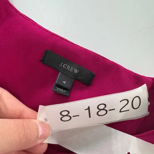 J.Crew Jumpsuit Womens Size 4 Pink Wide Leg Drapey Open Back Career Casual