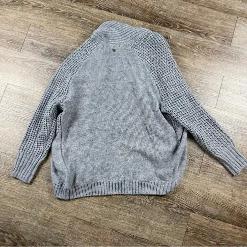 prAna Knit Sweater Gray M One Button Open Front Cider Cardigan Wool Alpaca Blend