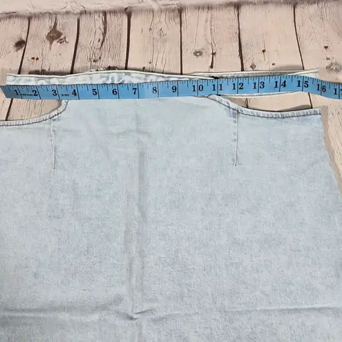 We Wore What Denim Cut Out Mini Skirt in Super Light L NWT