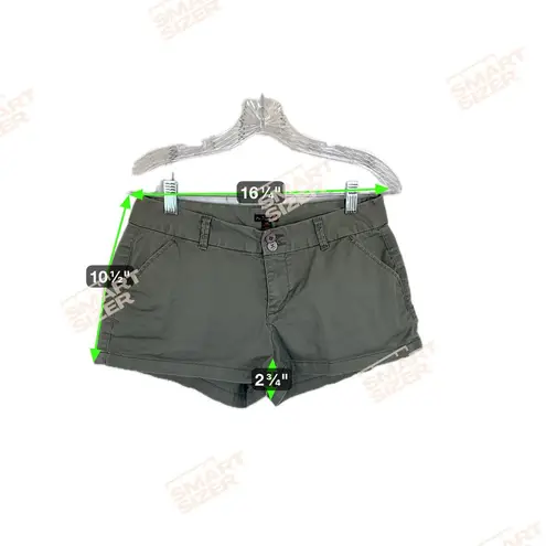 G by Guess Womens Chino Shorts Size 28 Dark Olive Green Cotton Spandex Low Rise