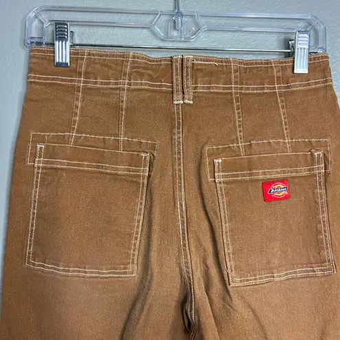 Dickies High Waisted Cargo Jeans Pants Womens Size 5/27 Brown Twill