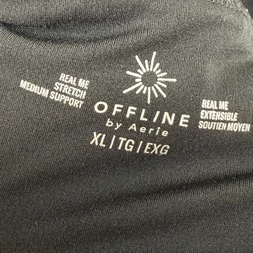 Aerie OFFLINE by  Black Crisscross Strap Medium Support Sports Bra XL