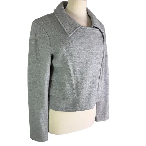 Mac & Jac Wool Blend Moto Jacket Gray Size M Size M
