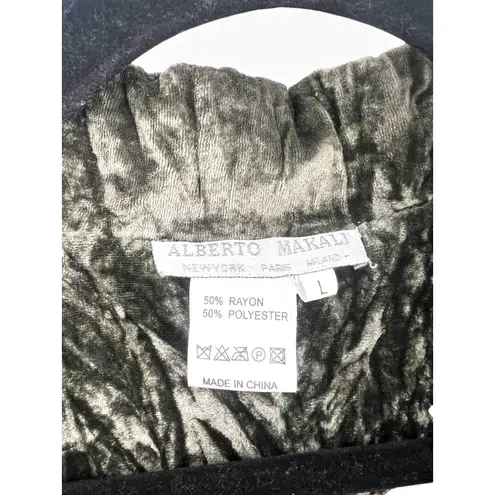 Alberto Makali L Blazer crushed green velvet jacket patches charms Victorian