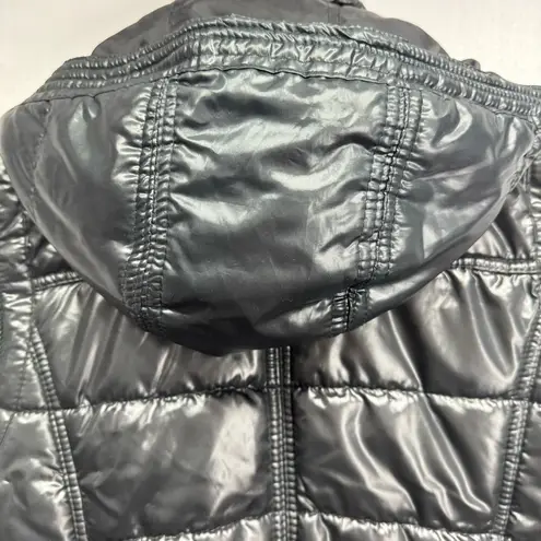 New York & Co. Shiny Black Hooded Quilted Puffer Vest Women’s Size Medium