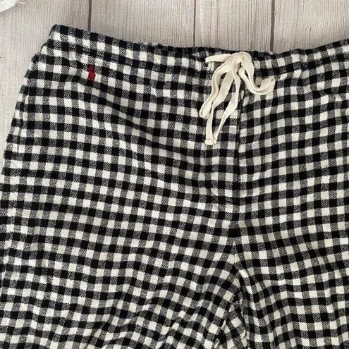 Ralph Lauren women M 100% cotton pull on plaid pj pants black & white