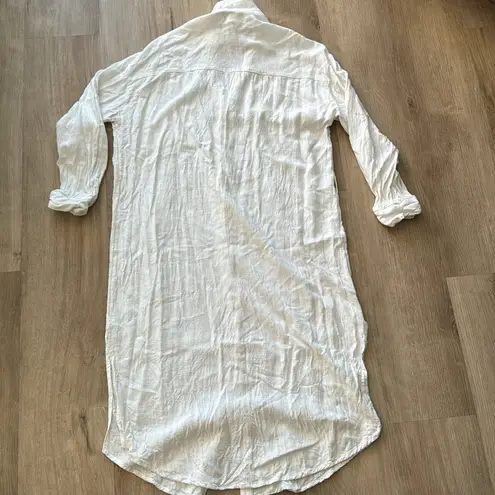 l*space L* Button Down White Long Viscose Tunic sz XS thumbnail 9