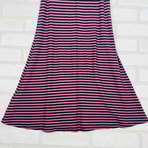Horny Toad Pink Navy Stripe Sleeveless Cowl Neck A-Line Dress Women's XS