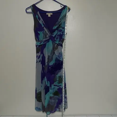 Jonathan Martin Multicolored Abstract Watercolor Print Sleeveless Dress Size 14