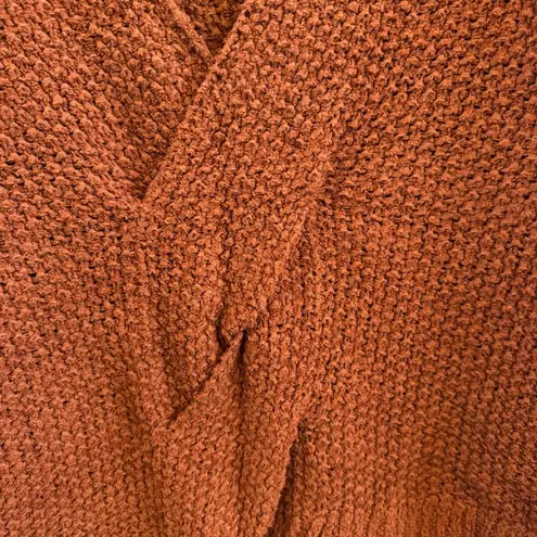 Free People  Burnt Orange Coco V-Neck Sweater