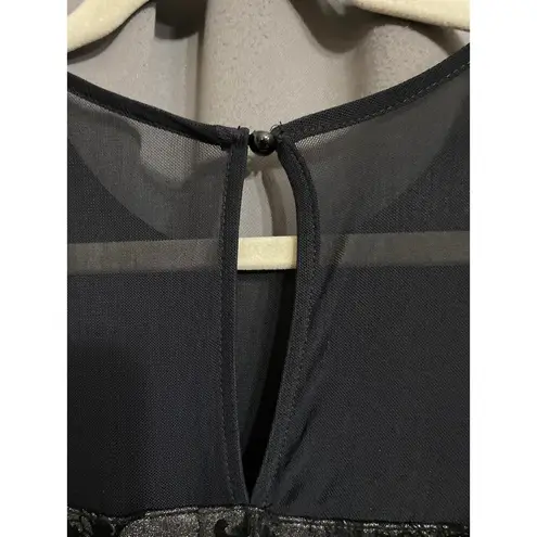 NWT MAURICES WO SIZE Small Black velvet accent design Silver Metallic dress