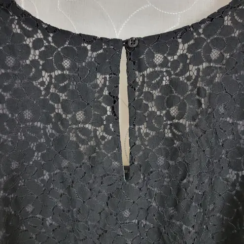 Talula Womens Tank Top Size Small Black Sleeveless Plunge Neck Lace Pattern