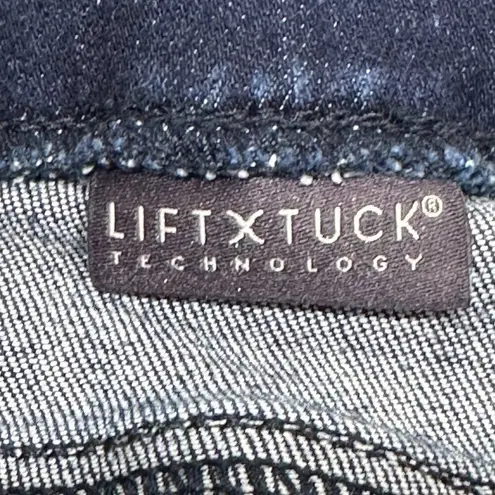 NYDJ Alina Skinny Ankle Pull-On Jeans With Side Slits Dark Blue Size 8 Lift Tuck