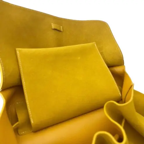 Mansur Gavriel Suede Lady Bag Mustard Yellow Top Handle Convertible Shoulder