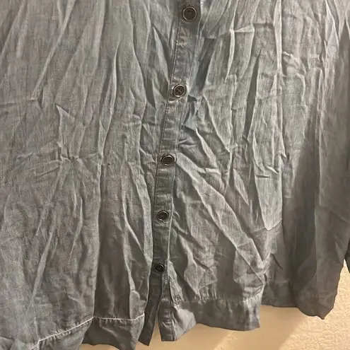 Soft Surroundings ✨ Celine Button Down Shirt Blue Blouse✨