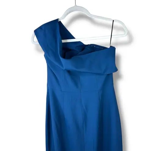Yumi Kim NWT That Jazz Ink Blue One Shoulder Crepe Sheath Midi Dress Medium