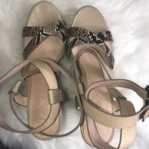 ALDO  Snake Skin Wrapped Sandal Wedges 40 / 9