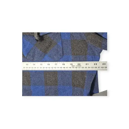 NWT Oli & Hali Oversized Plaid Hooded Button Down Shacket S Blue Gray Shirt Jack