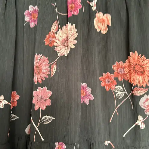 CeCe Pretty Floral Babydoll Tiered Dress Sz M