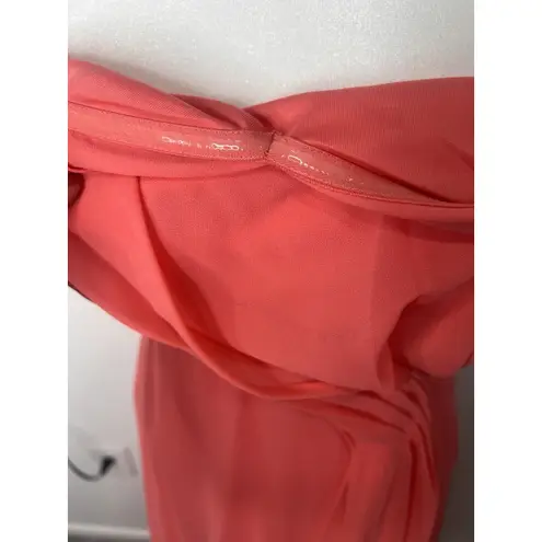 Lulus Strapless Coral Pink Long Formal Maxi Dress Size Small