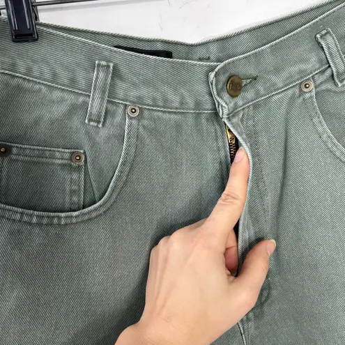 PASTA Vintage Denim Shorts Womens Size 8 High Waisted Mom Indie Earthy Gorpcore Green