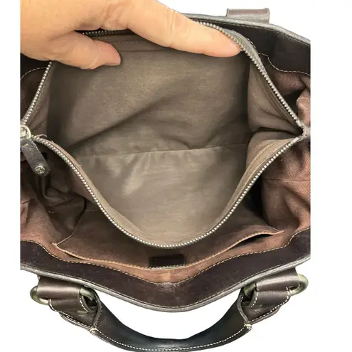 CELINE CE00/33 Brown Leather Boogie Satchel Bag Made in Italy Top Handle Purse