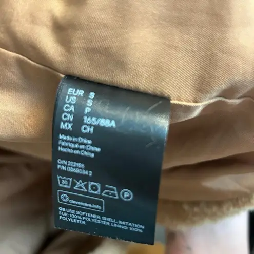 H&M 🧸 Teddy Faux Fur Coat – Size Small | Camel Brown - Image 8