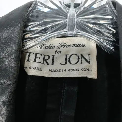 Vintage Rickie Freeman For Teri Jon Black Leather Dress