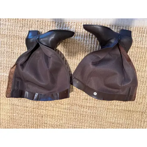 Selby ComfortFlex Brown Leather Riding Boots Low Heel Women’s 7M Brazil Size 7