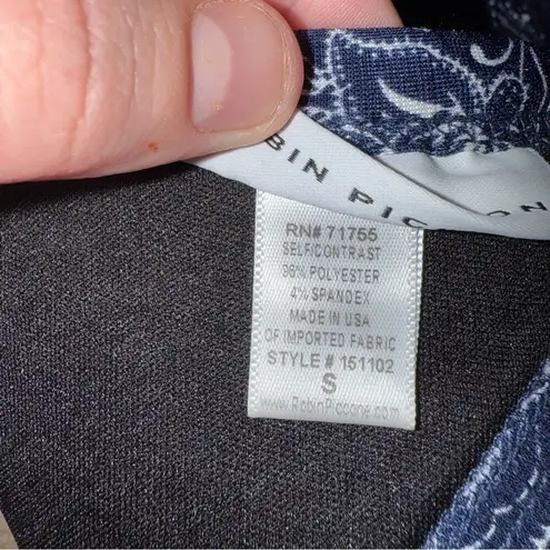 Robin Piccone Bandana Print Bikini Top Women's Size Small Tie Back Swimwear