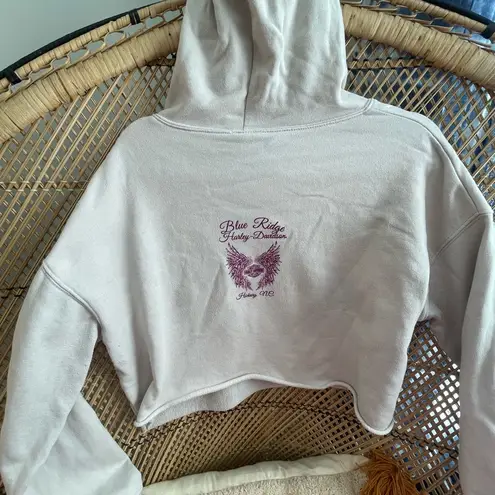 Harley Davidson Women’s Harley-Davidson Cream Cropped Graphic Hoodie Size L