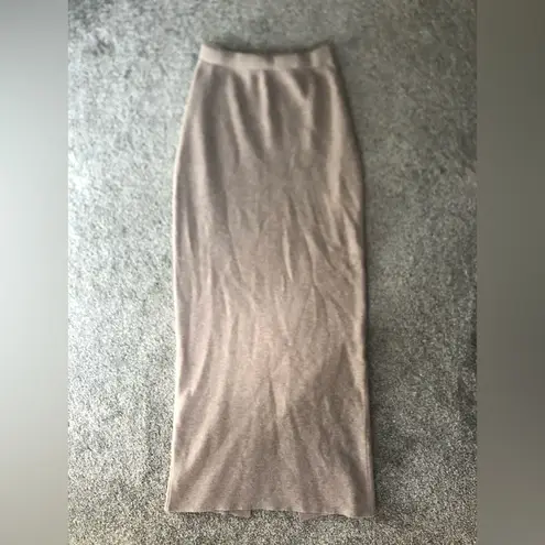 Jenni Kayne Ludlow Cotton Blend Knit Midi Skirt in Taupe Size XS