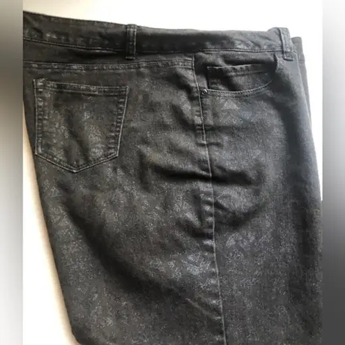 Ashley Stewart Sz 24 Black Jacquard Stretch Jeans