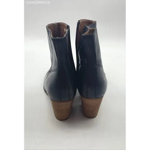 HOUSE OF HARLOW 1960 Black LEATHER HIGH HEEL ANKLE BOOTS LILLY