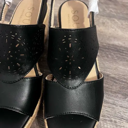 Naturalizer Soul Women's Ocean Slingback Wedge Sandal Size 7.5 M 🔥 Black