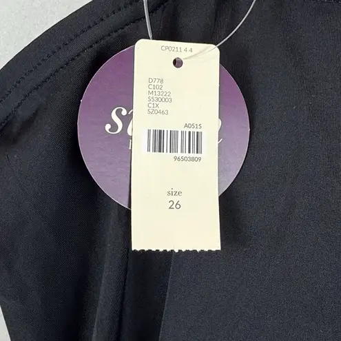 Cacique Swim By Ruffled Tankini Swimsuit Top Women Plus 26 Shelf Bra Beach NWT