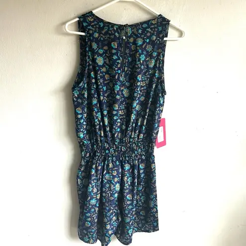 Evereve RAGA Floral Sapphire Blueprint Romper Size XS NWT