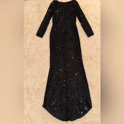 Mac Duggal NEW Navy Long Sleeve Sequined mermaid Gown sz 6