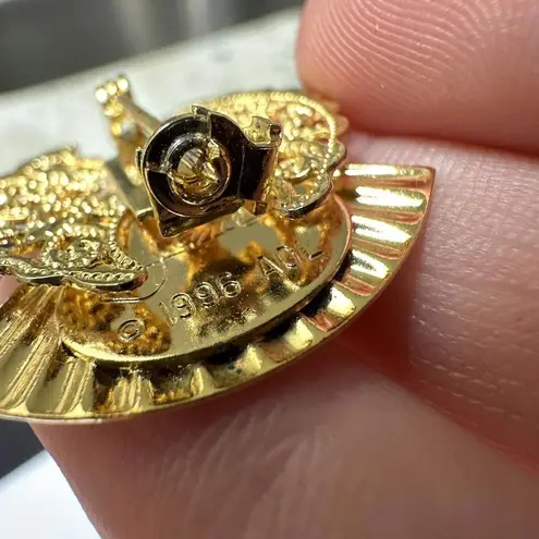 Lot Of 3 Angel Brooches / Lapel Pin Gold Tone 1 Signed Jane 1996 AOL