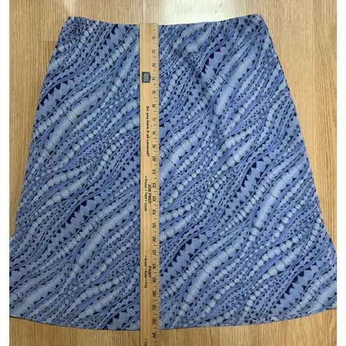 New York & Co. Skirt Women's Size Large Blue  Patterned Elastic Waist Lined