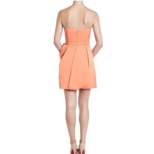NWT ERIN by Erin Fetherston Strapless Taffeta Sweetheart Bow Dress in Flame 6
