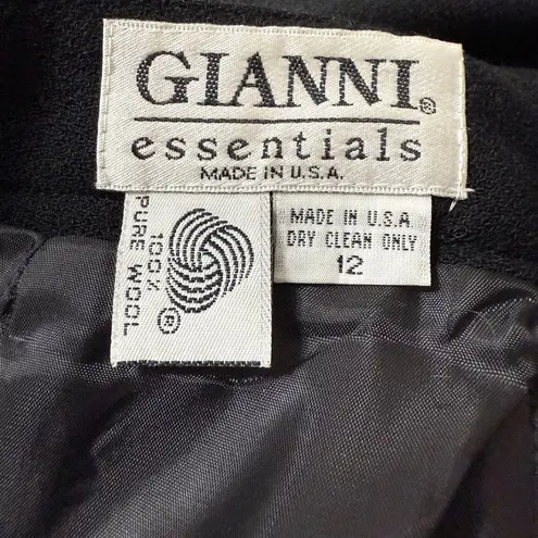 Women's Vintage Gianni Essentials Pants, Size 12, 100% Wool Black