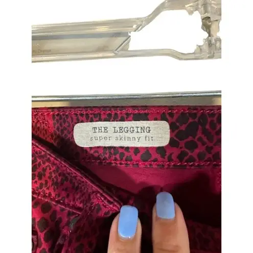 Adriano Goldschmied AG Red Black Leopard Skinny The Legging Jeans Women Sz 27