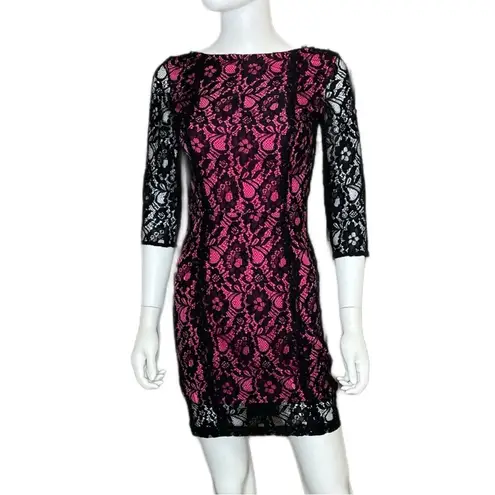 ERIN by Erin Fetherston Women’s Turn The Radio On Dress Black Pink Sz 0