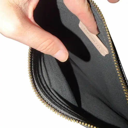 Coccinelle Woven Italian handbag Cosima Nassa Black Leather Black Leather purse