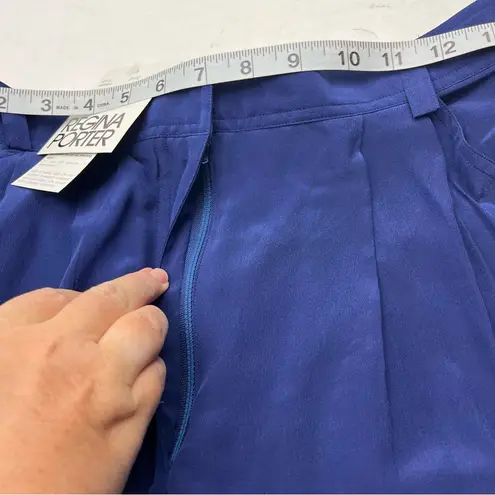 Regina Porter Womens Large Purple Blue Wicked 90s Shirt & Pants 100% Silk NEW