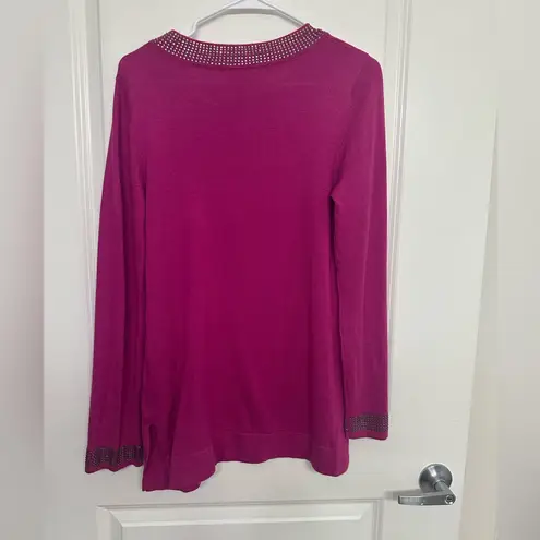 Dana Buchman Embellished Knit Tunic Sweater Size M